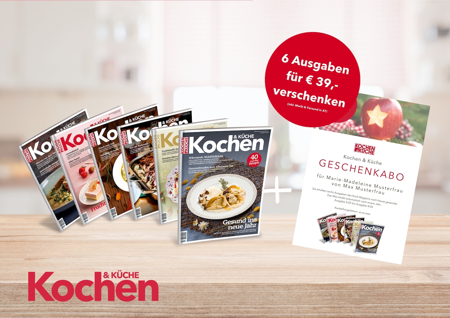 Jahresabo-Fächer + Muster für Gutschein