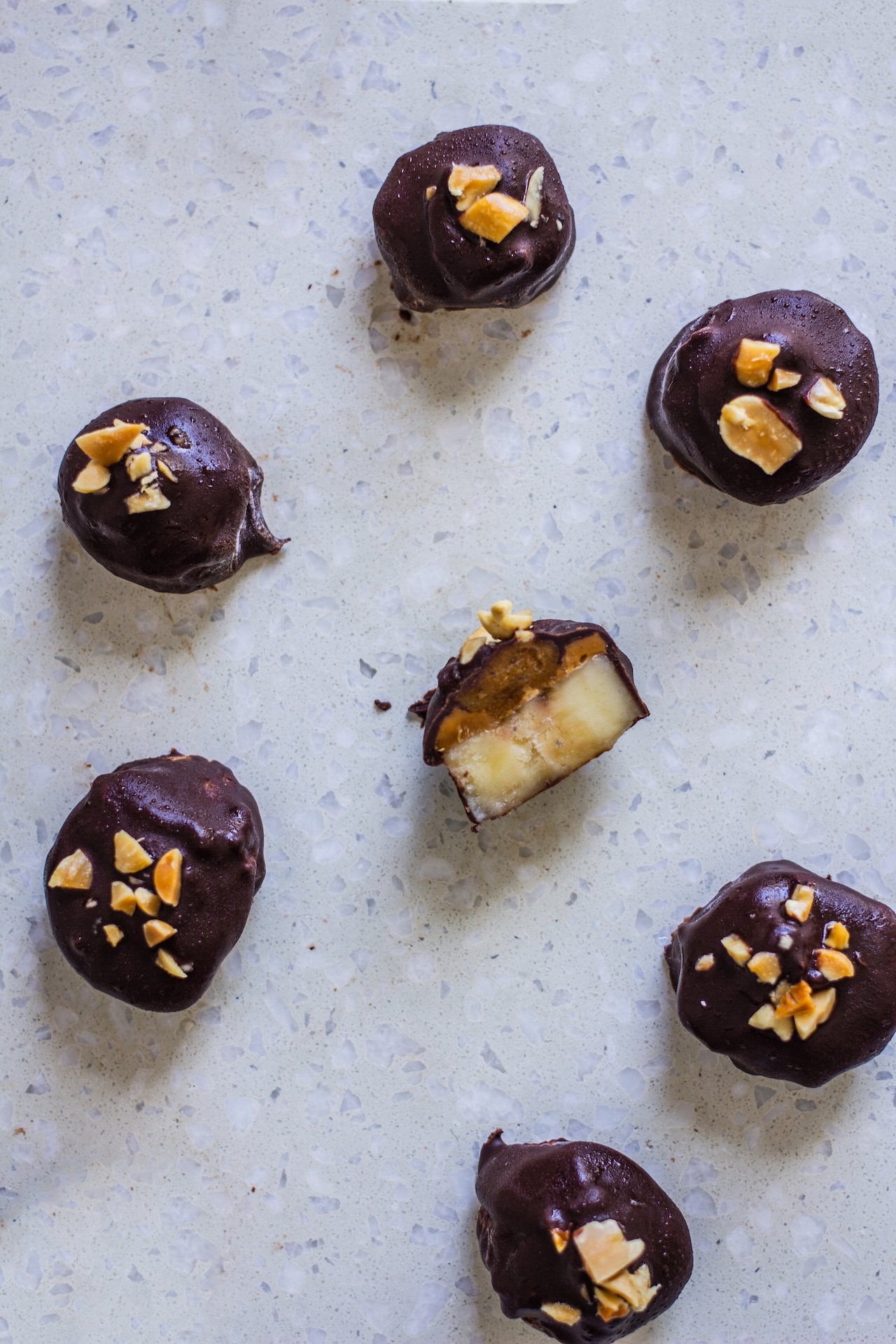 Vogelperspikte auf Frozen Banan Bites